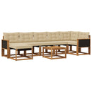 Udendørs sofagruppe med pude 8 pcs Naturlig og Beige