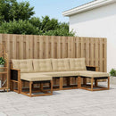 Udendørs sofagruppe med pude 6 pcs Naturlig og Beige