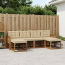 Udendørs sofagruppe med pude 6 pcs Naturlig og Beige