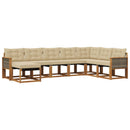 Udendørs sofagruppe med pude 8 pcs Naturlig og Beige