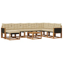 Udendørs sofagruppe med pude 9 pcs Naturlig og Beige