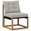 Udendørs sofagruppe med pude 9 pcs Naturlig og Lys grå