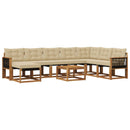 Udendørs sofagruppe med pude 9 pcs Naturlig og Beige