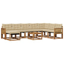 Udendørs sofagruppe 9 pcs Naturlig og Beige
