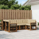 Udendørs sofagruppe med pude 6 pcs Naturlig og Beige