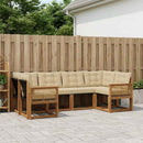 Udendørs sofagruppe 6 pcs Naturlig og Beige