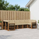 Udendørs sofagruppe med pude 7 pcs Naturlig og Beige