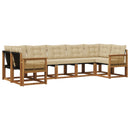 Udendørs sofagruppe 7 pcs Naturlig og Beige