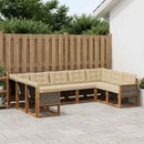 Udendørs sofagruppe med pude 9 pcs Naturlig og Beige