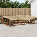 Udendørs sofagruppe med pude 10 pcs Naturlig og Beige