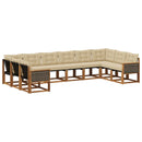 Udendørs sofagruppe med pude 10 pcs Naturlig og Beige