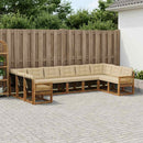 Udendørs sofagruppe med pude 10 pcs Naturlig og Beige