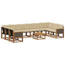 Udendørs sofagruppe med pude 11 pcs Naturlig og Beige