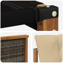 Udendørs sofagruppe med pude 3 pcs Naturlig og Beige