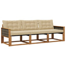 Udendørs sofagruppe med pude 3 pcs Naturlig og Beige