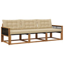 Udendørs sofagruppe med pude 3 pcs Naturlig og Beige