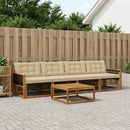 Udendørs sofagruppe med pude 5 pcs Naturlig og Beige