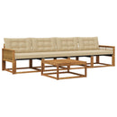 Udendørs sofagruppe med pude 5 pcs Naturlig og Beige