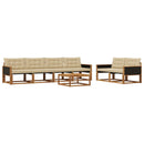 Udendørs sofagruppe med pude 7 pcs Naturlig og Beige