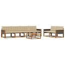 Udendørs sofagruppe med pude 7 pcs Naturlig og Beige