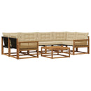 Udendørs sofagruppe med pude 7 pcs Naturlig og Beige