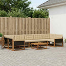 Udendørs sofagruppe med pude 8 pcs Naturlig og Beige