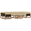 Udendørs sofagruppe med pude 8 pcs Naturlig og Beige
