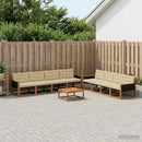 Udendørs sofagruppe med pude 9 pcs Naturlig og Beige