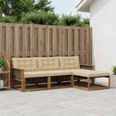 Udendørs sofagruppe med pude 4 pcs Naturlig og Beige