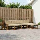 Udendørs sofagruppe med pude 5 pcs Naturlig og Beige