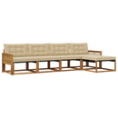 Udendørs sofagruppe med pude 5 pcs Naturlig og Beige