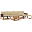 Udendørs sofagruppe med pude 6 pcs Naturlig og Beige
