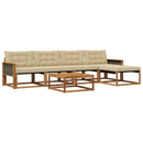 Udendørs sofagruppe med pude 6 pcs Naturlig og Beige
