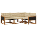 Udendørs sofagruppe med pude 4 pcs Naturlig og Beige