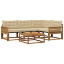 Udendørs sofagruppe med pude 5 pcs Naturlig og Beige