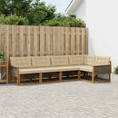Udendørs sofagruppe med pude 5 pcs Naturlig og Beige