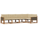 Udendørs sofagruppe med pude 5 pcs Naturlig og Beige