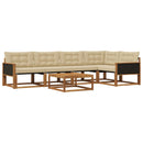 Udendørs sofagruppe med pude 6 pcs Naturlig og Beige