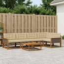 Udendørs sofagruppe med pude 6 pcs Naturlig og Beige