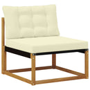 Udendørs sofagruppe med pude 6 pcs Naturlig og Fløde
