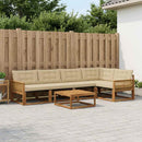 Udendørs sofagruppe med pude 6 pcs Naturlig og Beige