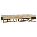 Udendørs sofagruppe med pude 6 pcs Naturlig og Beige