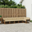 Udendørs sofagruppe med pude 6 pcs Naturlig og Beige