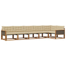 Udendørs sofagruppe med pude 6 pcs Naturlig og Beige