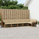 Udendørs sofagruppe med pude 6 pcs Naturlig og Beige