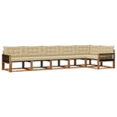 Udendørs sofagruppe med pude 6 pcs Naturlig og Beige