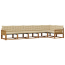 Udendørs sofagruppe med pude 6 pcs Naturlig og Beige