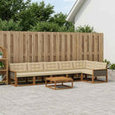 Udendørs sofagruppe med pude 7 pcs Naturlig og Beige