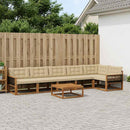 Udendørs sofagruppe med pude 7 pcs Naturlig og Beige