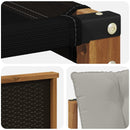 Udendørs sofagruppe med pude 8 pcs Naturfarvet og lysegrå